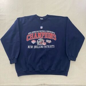 Vtg Gildan New England Patriots 2001 AFC Champions Navy Pullover Mens XL Y2K